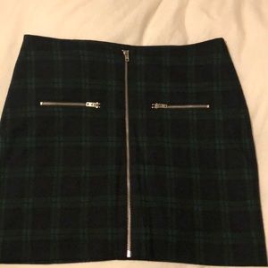 Madewell plaid zip mini skirt